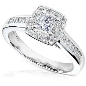   Carat TW Princess Diamond Engagement Ring in 14k White Gold   Size 9.5