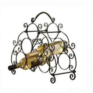 Wine Rack with Handle   Scroll Design   Holds Six Bottles From CBK 