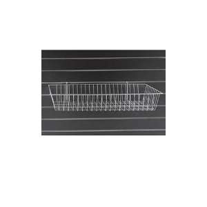  White Mini Grid Wire Baskets For Slatwall And Wire  24L X 